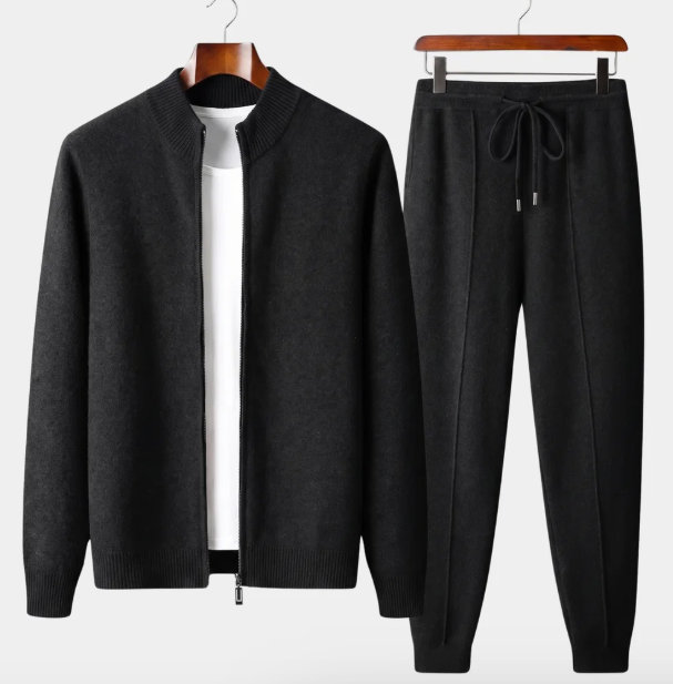 Men's Relaxed Merino Zip Cardigan & Jogger Set