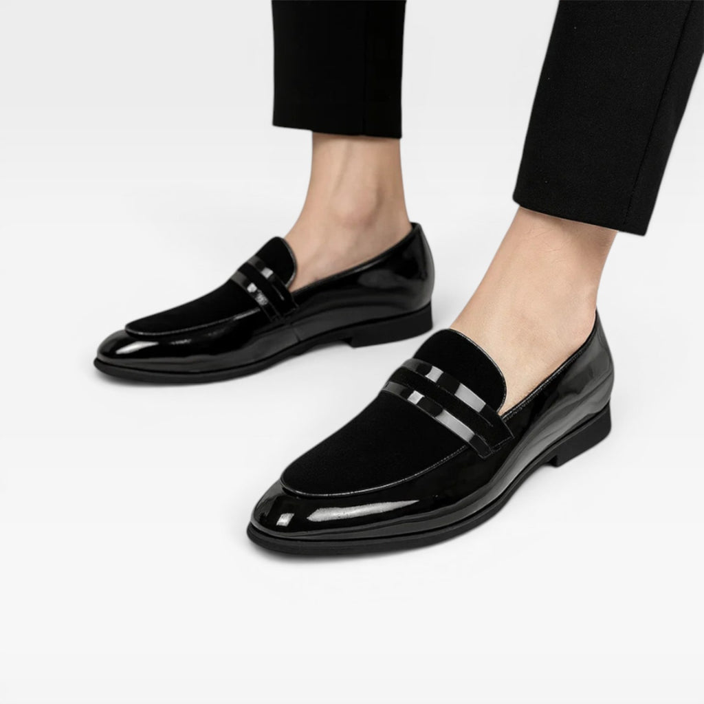 Men's Patent Leather Penny Loafers – Elegant Slip On Formal Dress Shoes
