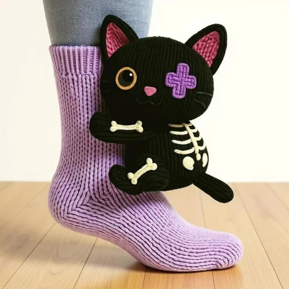 Knit Animal Socks – Soft 3D Design Cozy Ankle Socks