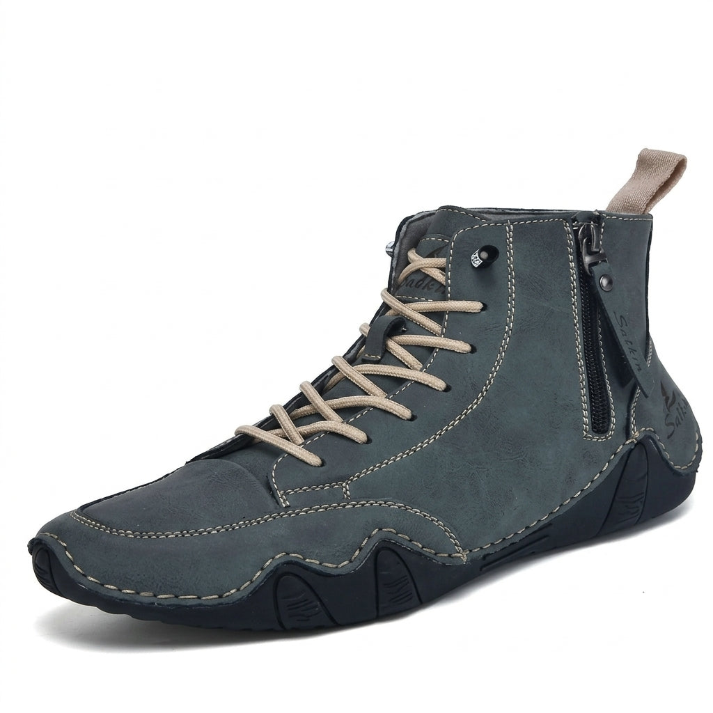 Men's Rugged Leather Ankle Boots