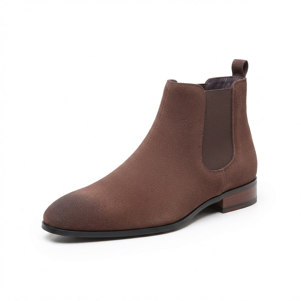 Men's Refined Pointed Toe Suede Chelsea Boots