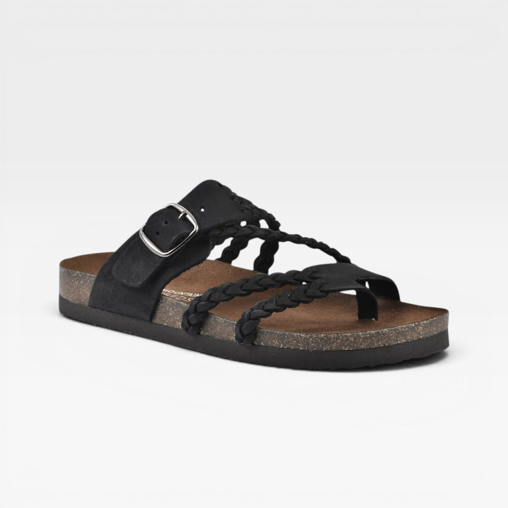 Women's Braided Strap Cork Sandals – Cushioned Footbed Slip On Sandals