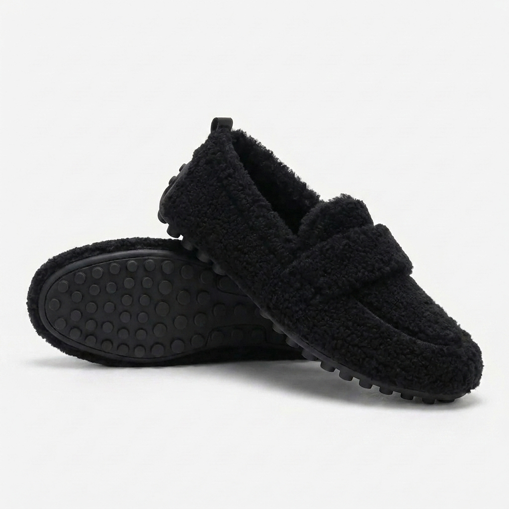 Women's Shearling Loafers – Cozy Fleece Slip On Comfort Shoes