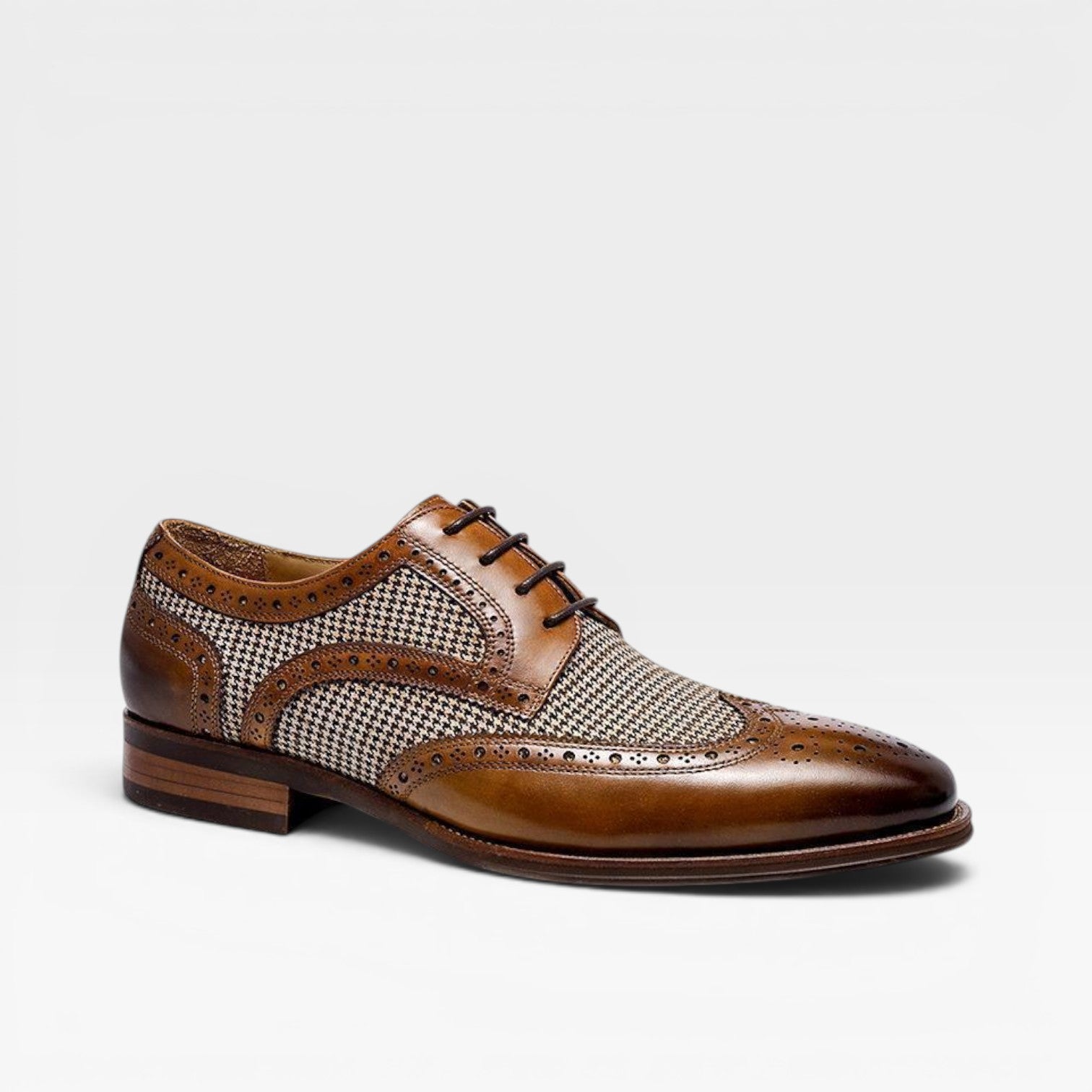 Chaussures Oxford brogues à bout golf pour hommes – Chaussures habillées classiques en cuir à lacets