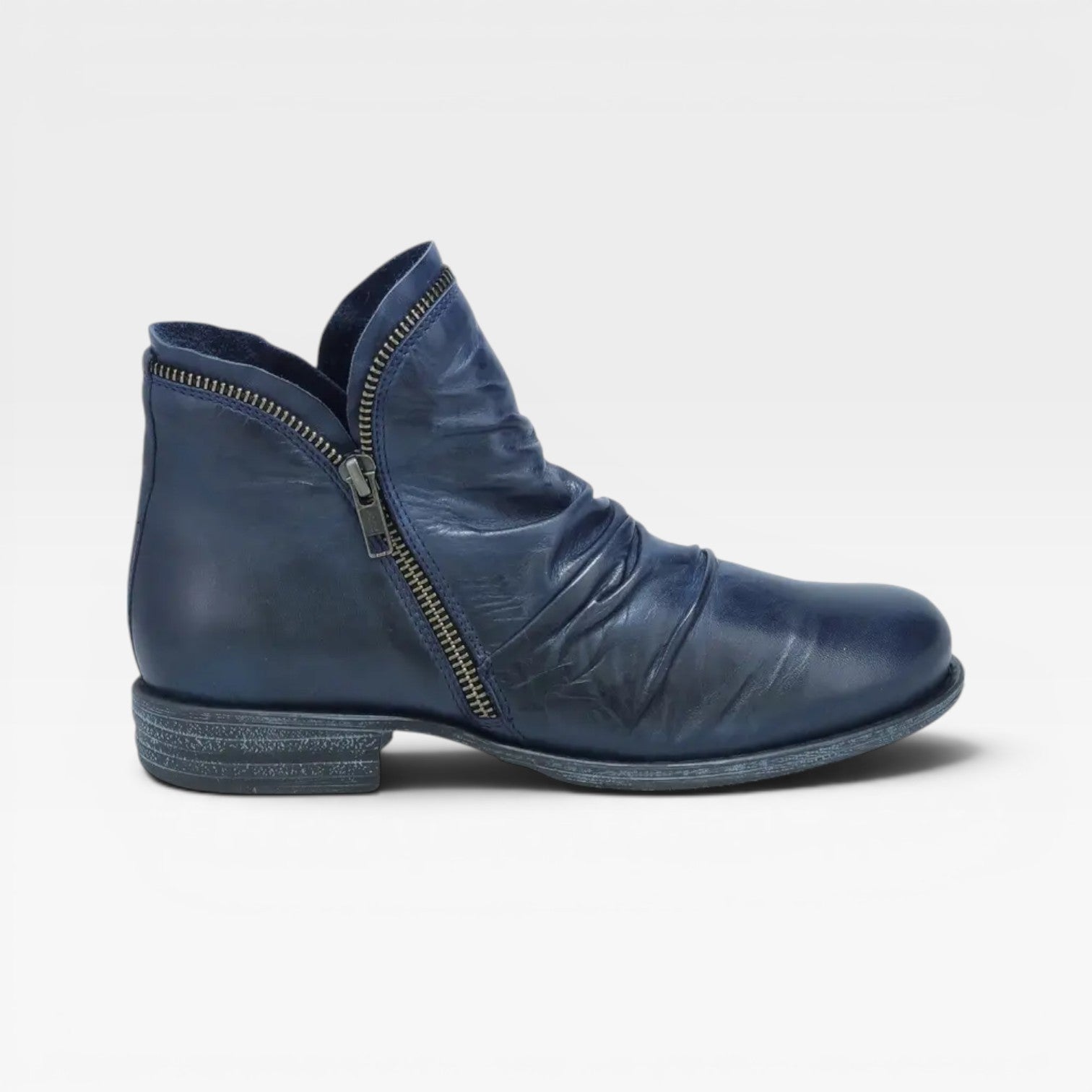 Women's Leather Ankle Boots – Side Zip Comfort Booties
