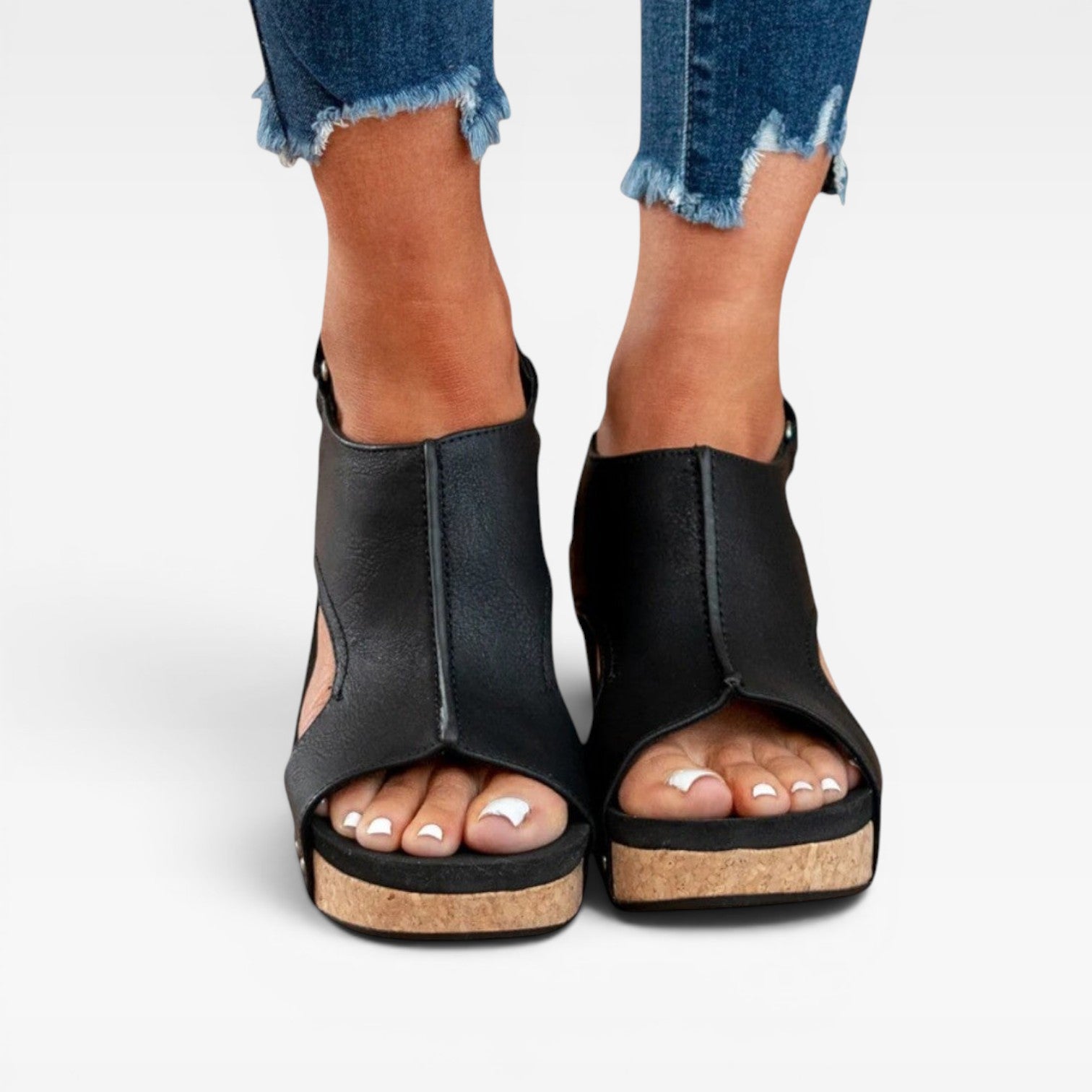 Women’s Cork Wedge Sandals – Comfortable Summer Platform Sandals