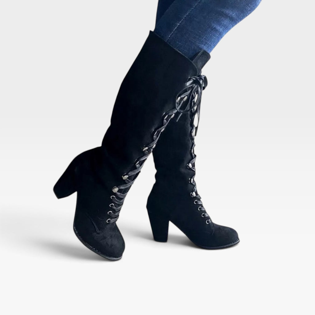 Women's Lace-Up Block Heel Boots