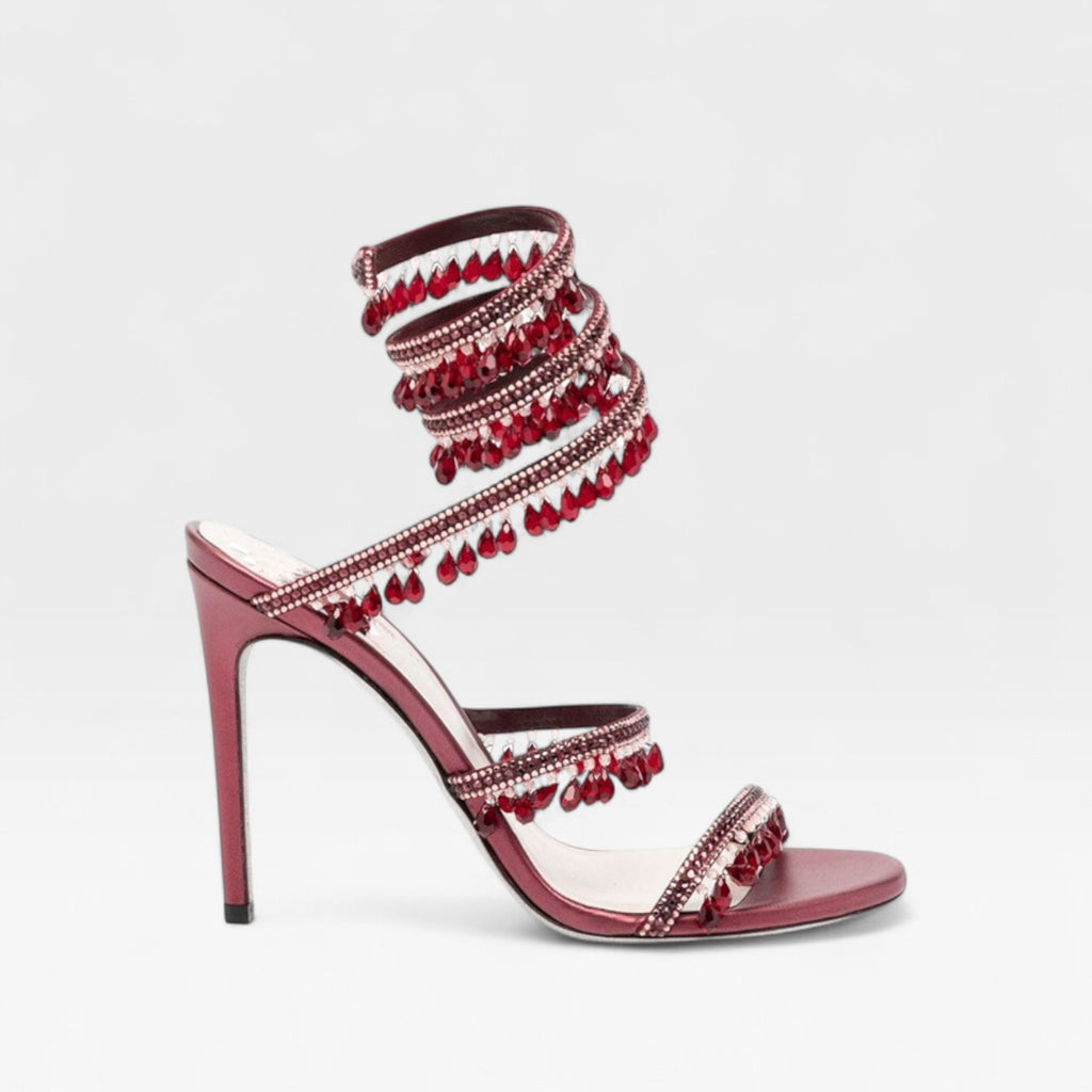 Women’s Crystal High Heel Sandals – Elegant Strappy Heels for Special Occasions