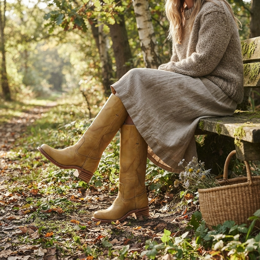 Women's Elegant Leather Knee High Boots