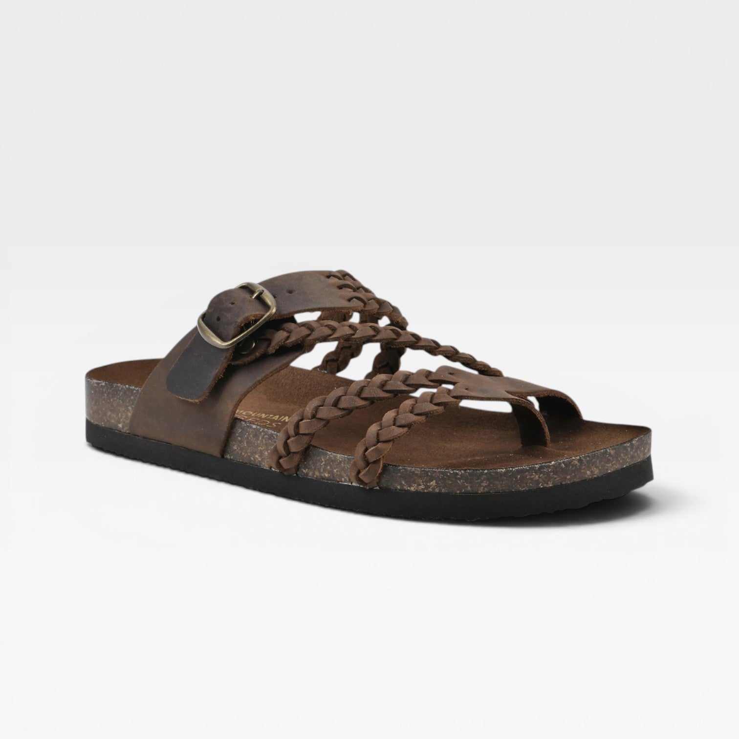 Women's Braided Strap Cork Sandals – Cushioned Footbed Slip On Sandals