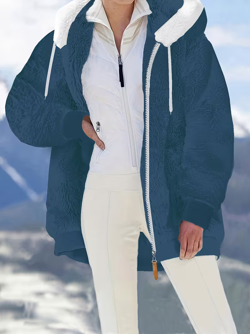 Women's Cosy Oversized Fleece Zip-Up Hoodie