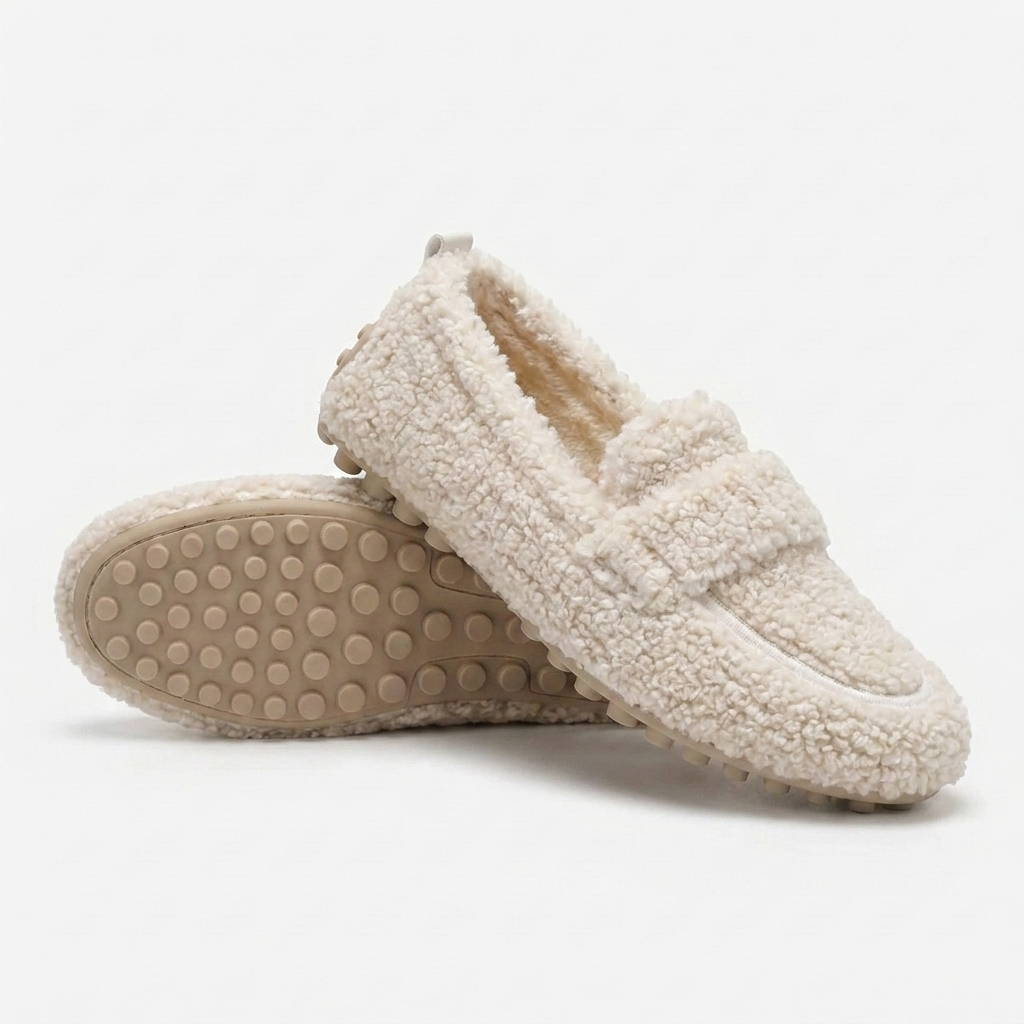 Women's Shearling Loafers – Cozy Fleece Slip On Comfort Shoes