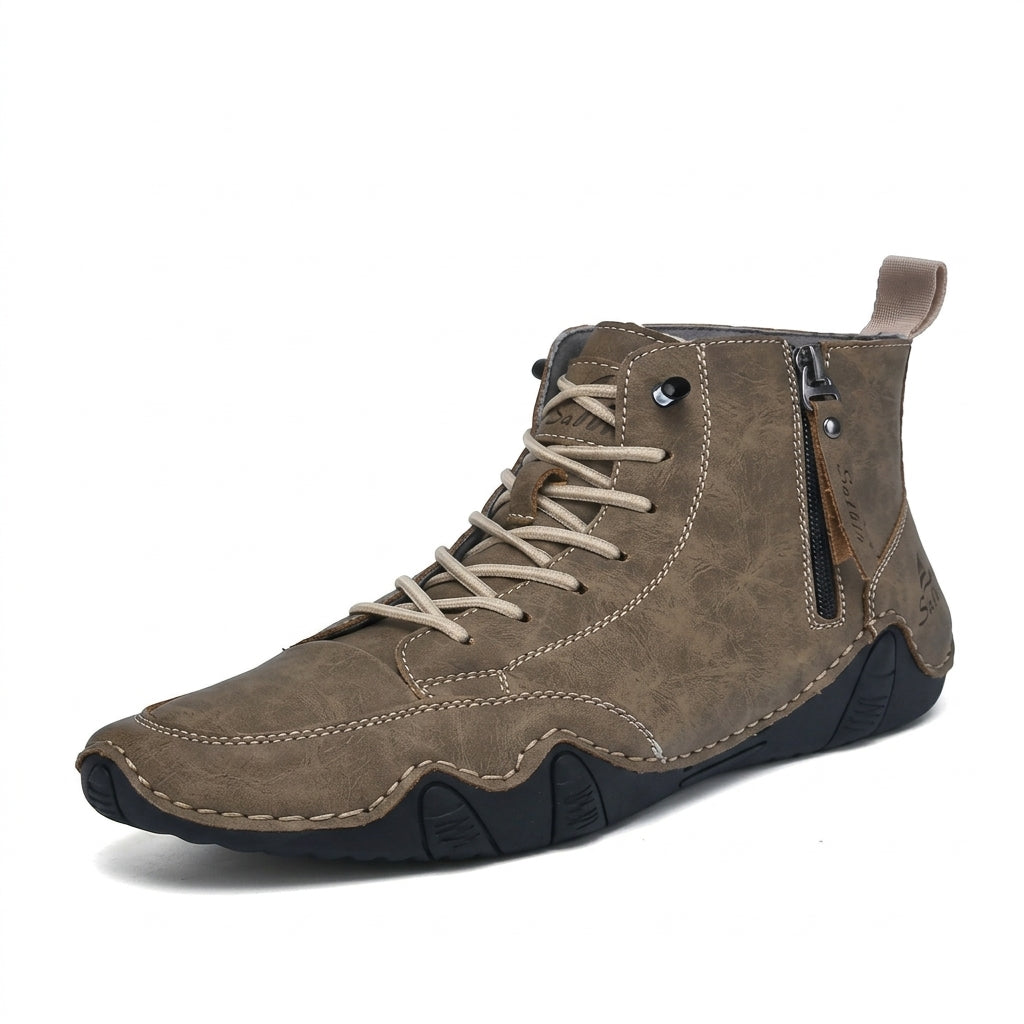 Men's Rugged Leather Ankle Boots