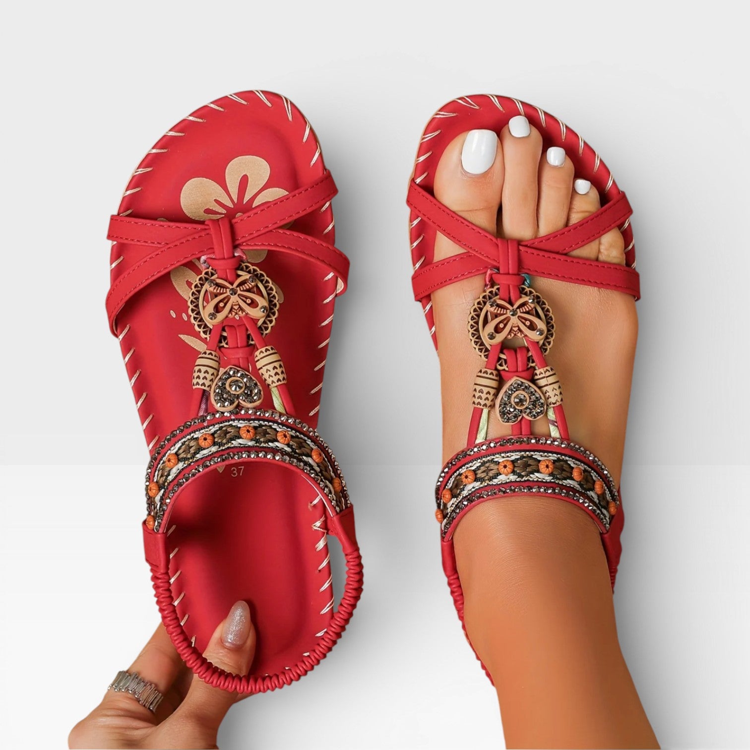 Women’s Boho Summer Sandals – Cushioned Walking Sole