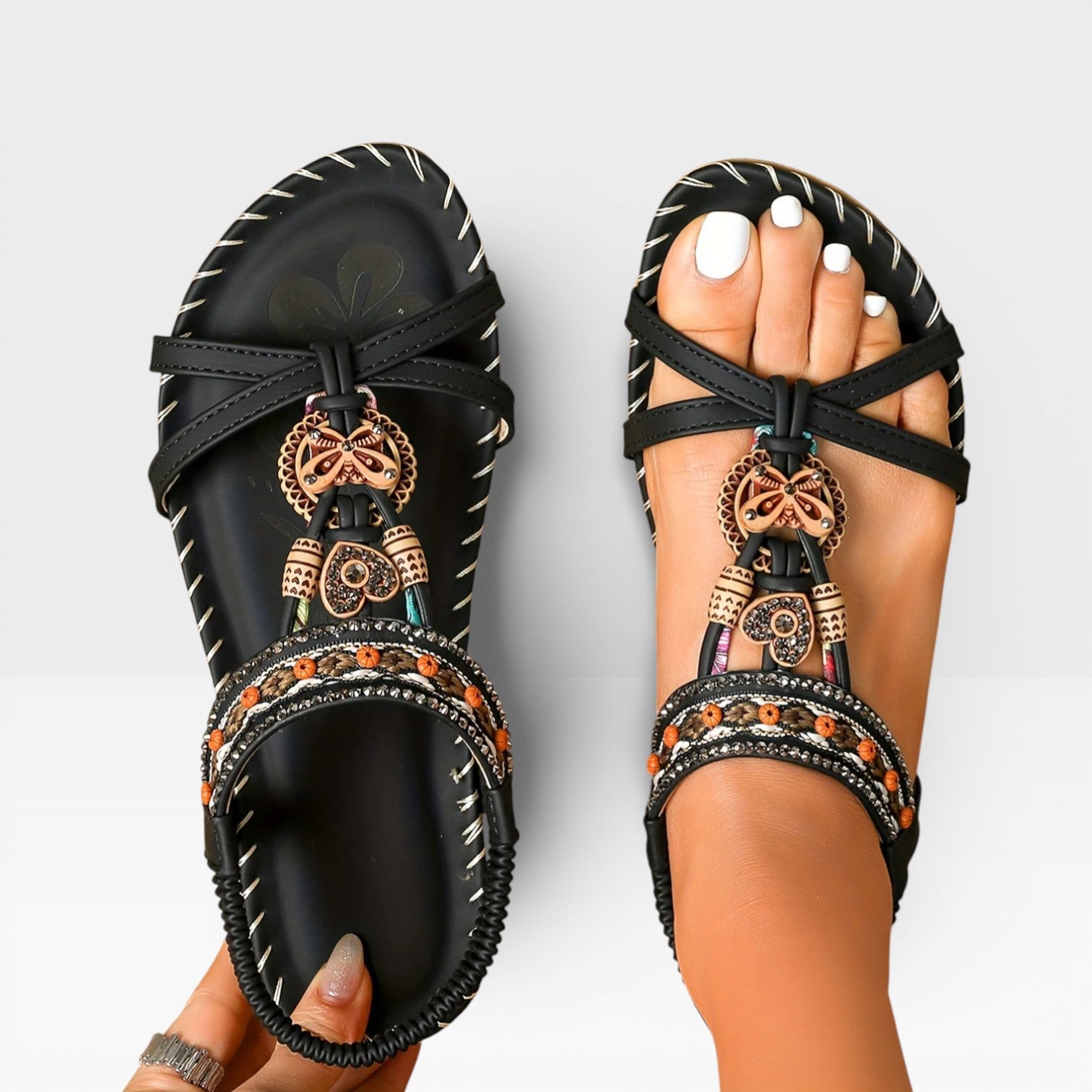 Women’s Boho Summer Sandals – Cushioned Walking Sole