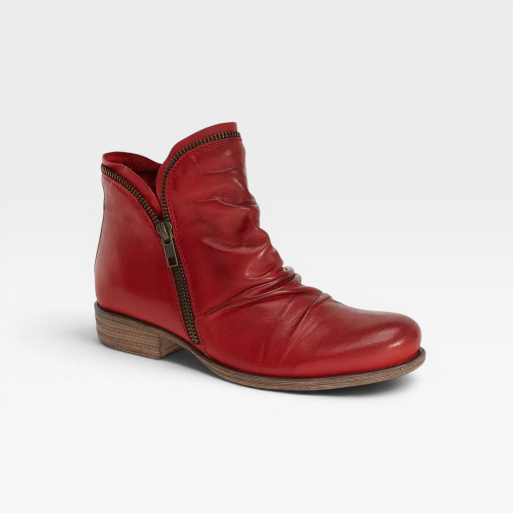 Women's Leather Ankle Boots – Side Zip Comfort Booties