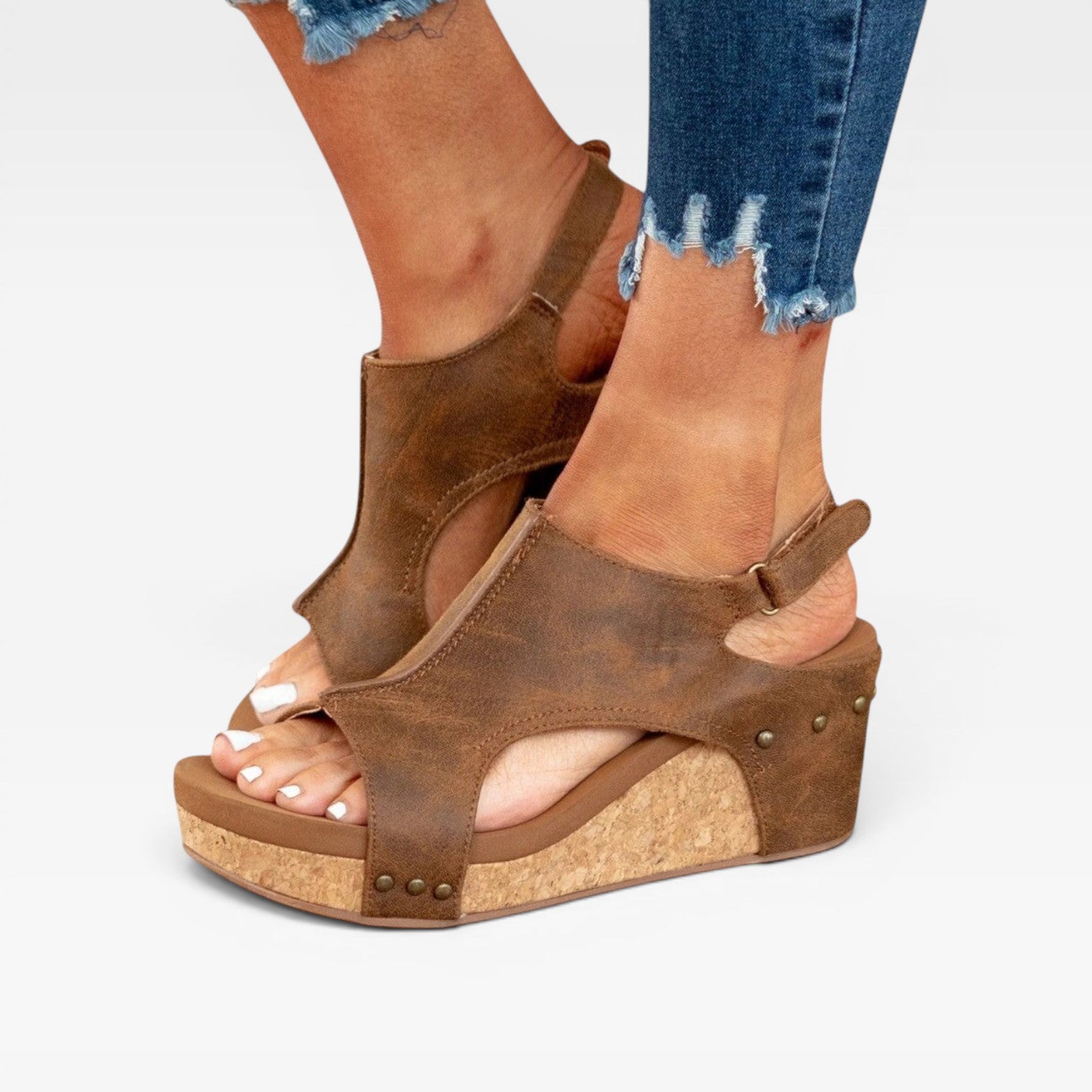 Women’s Cork Wedge Sandals – Comfortable Summer Platform Sandals