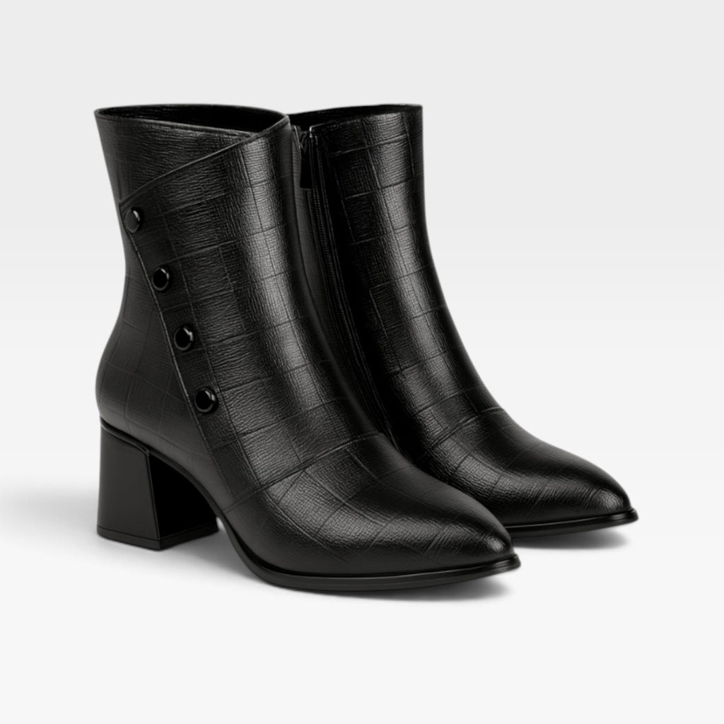 Women's Leather Pointed Toe Ankle Boots