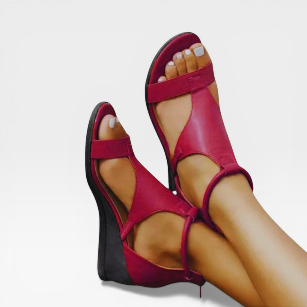Women’s Strappy Summer Sandals – Lightweight Low Wedge Style