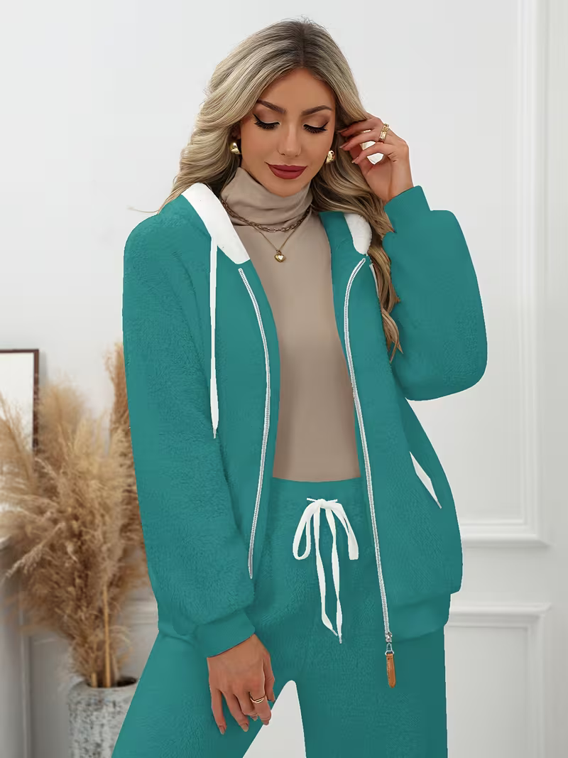Women's Cosy Oversized Fleece Zip-Up Hoodie