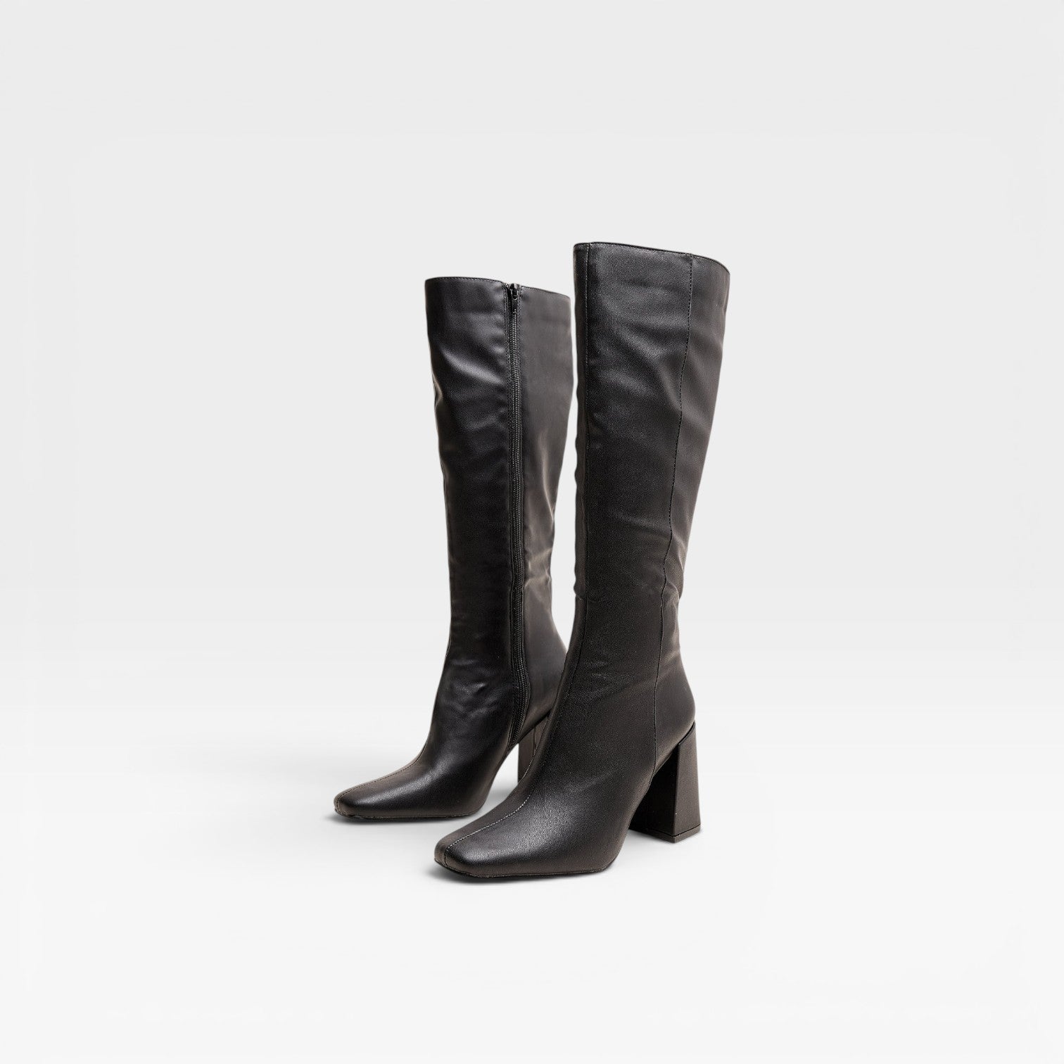 Bottes à talon bloc hautes jusqu'au genou pour femmes – Élégantes avec bout carré et fermeture éclair pour un usage quotidien et occasions spéciales