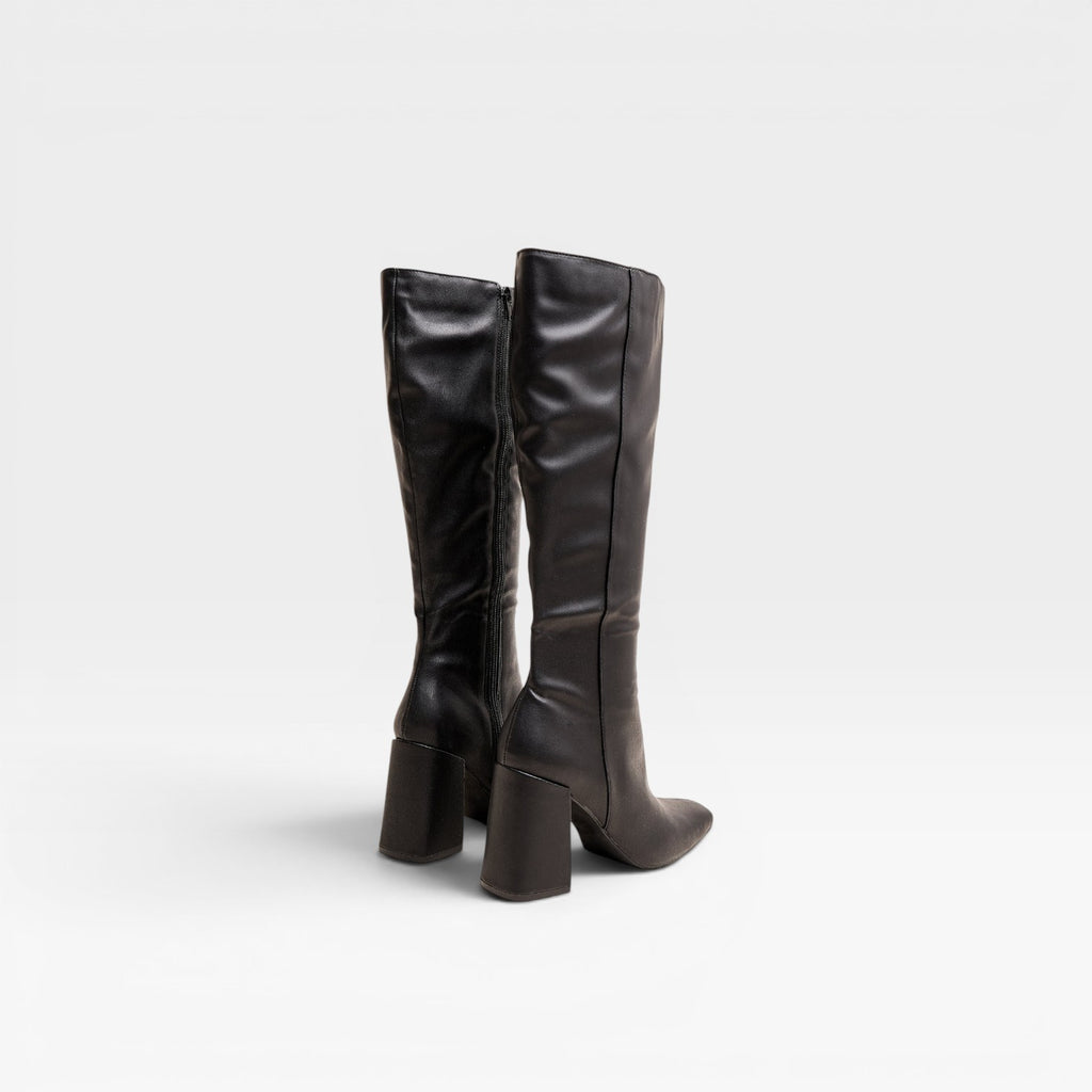 Bottes à talon bloc hautes jusqu'au genou pour femmes – Élégantes avec bout carré et fermeture éclair pour un usage quotidien et occasions spéciales