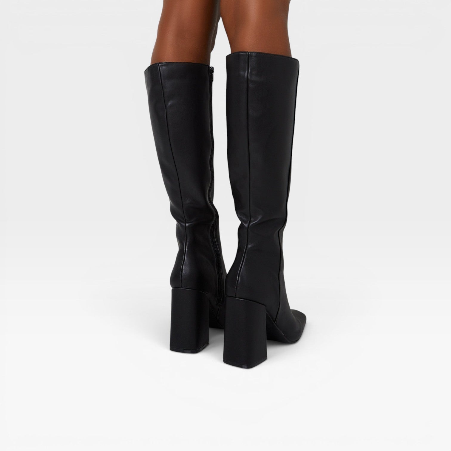 Bottes à talon bloc hautes jusqu'au genou pour femmes – Élégantes avec bout carré et fermeture éclair pour un usage quotidien et occasions spéciales