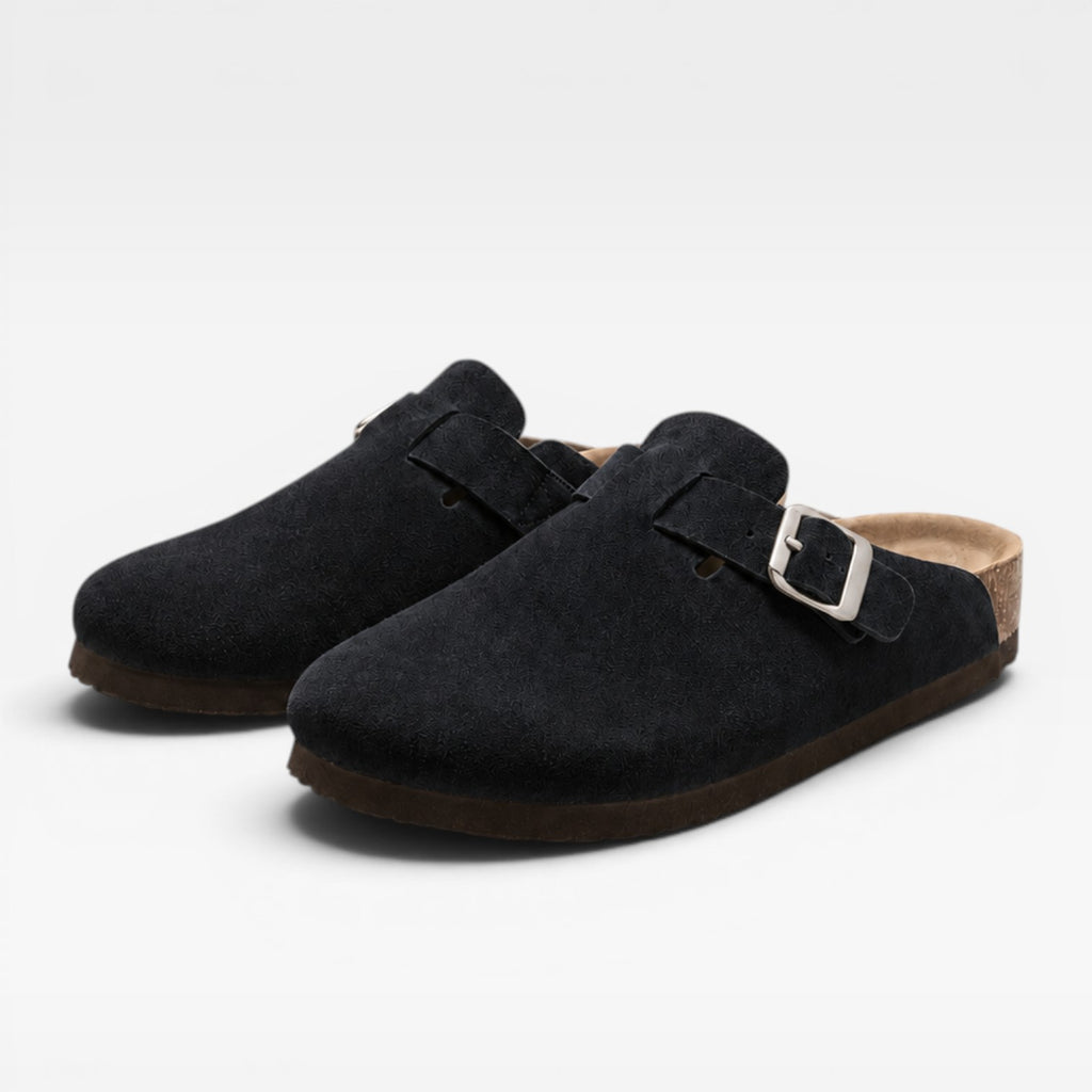 Men's Suede Cork Clogs – Slip On Closed Toe Summer Mules