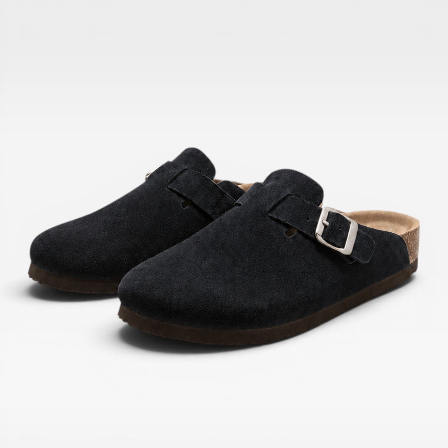 Men's Suede Cork Clogs – Slip On Closed Toe Summer Mules