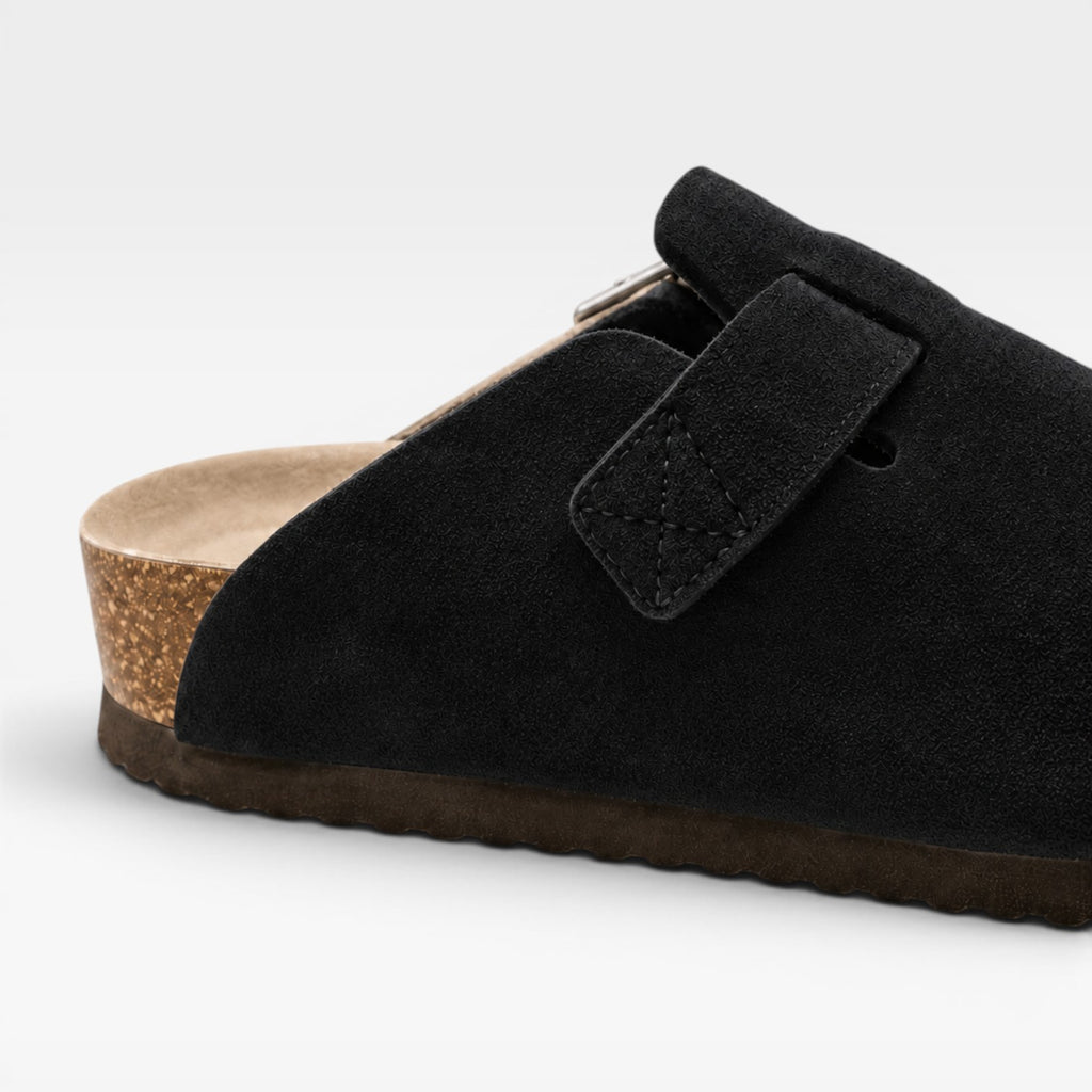 Men's Suede Cork Clogs – Slip On Closed Toe Summer Mules