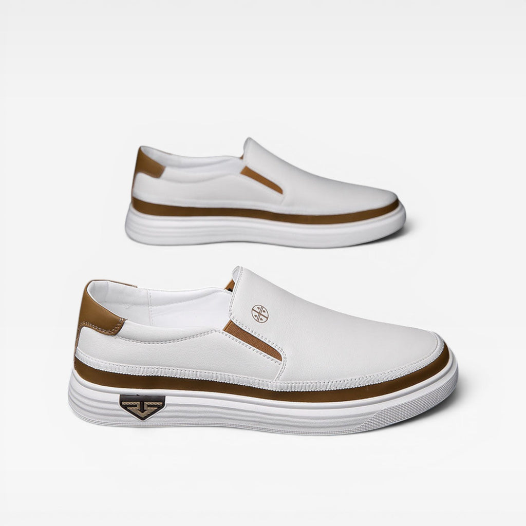 Men's Leather Slip On Trainers – Casual Comfort Sneakers