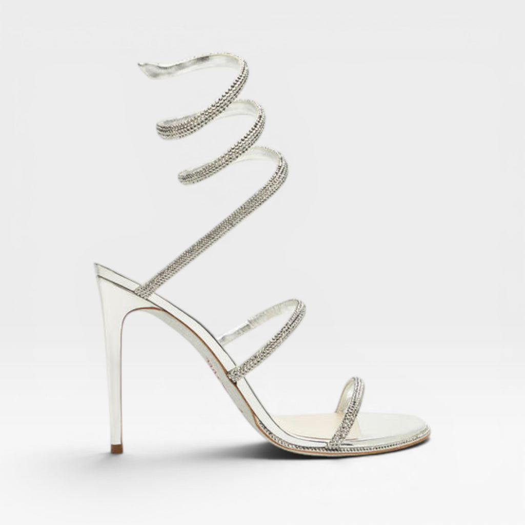 Women's Diamante Stiletto Sandals – Elegant Ankle Wrap Heels for Special Occasions