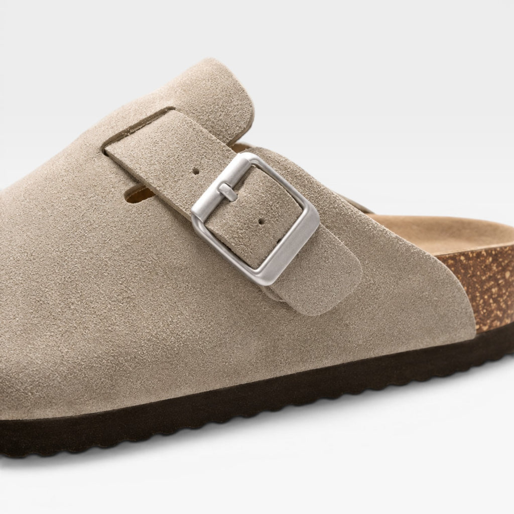 Men's Suede Cork Clogs – Slip On Closed Toe Summer Mules