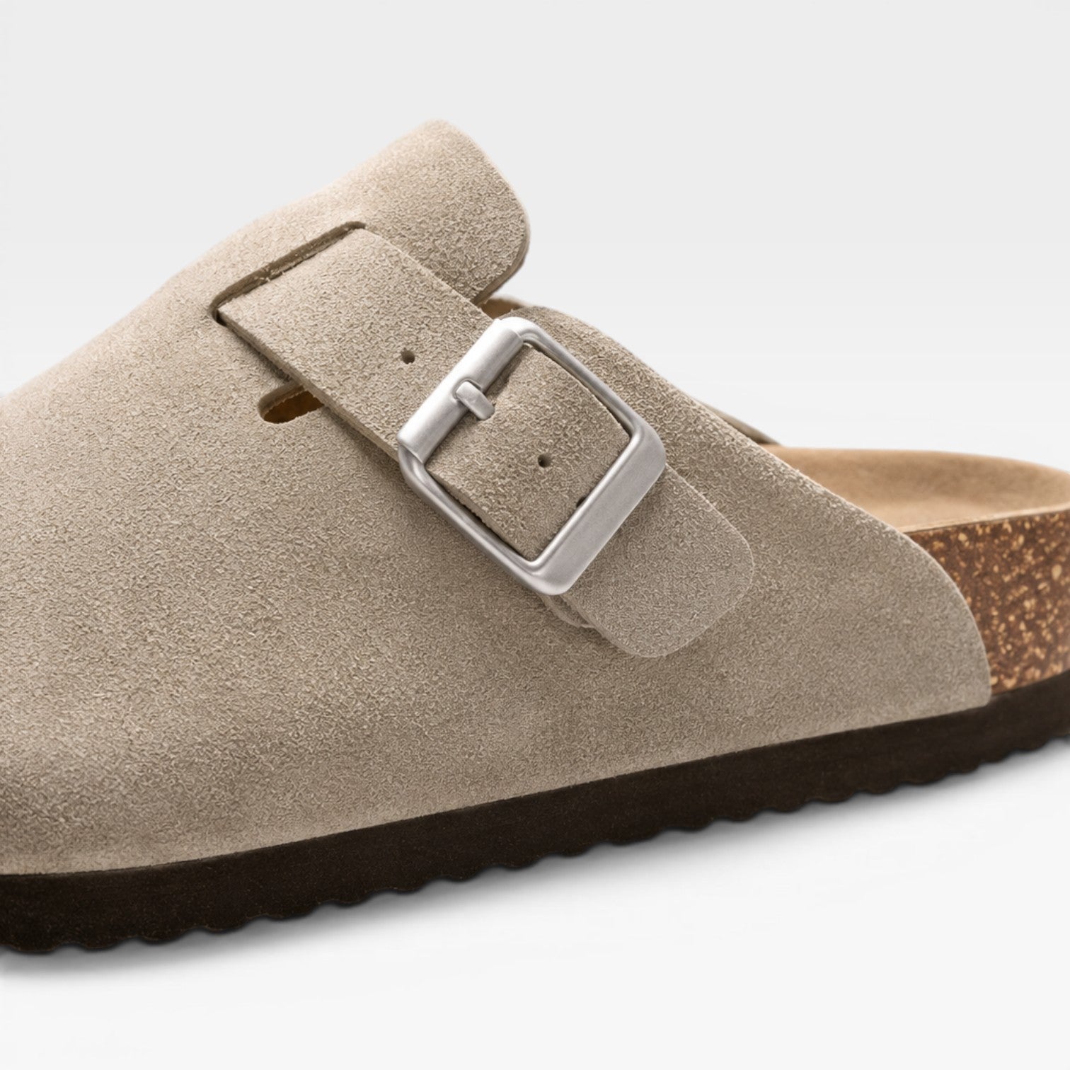 Men's Suede Cork Clogs – Slip On Closed Toe Summer Mules