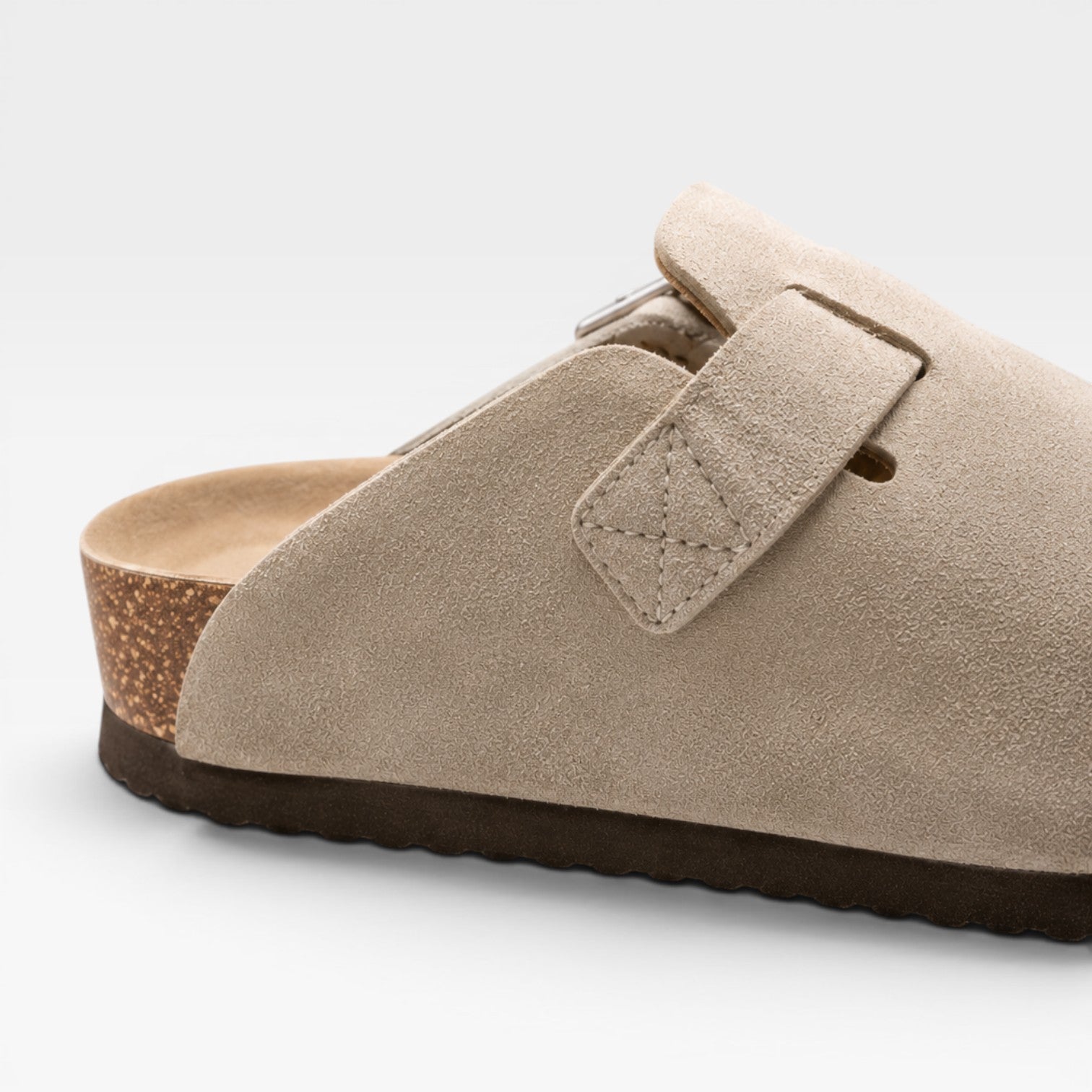 Men's Suede Cork Clogs – Slip On Closed Toe Summer Mules