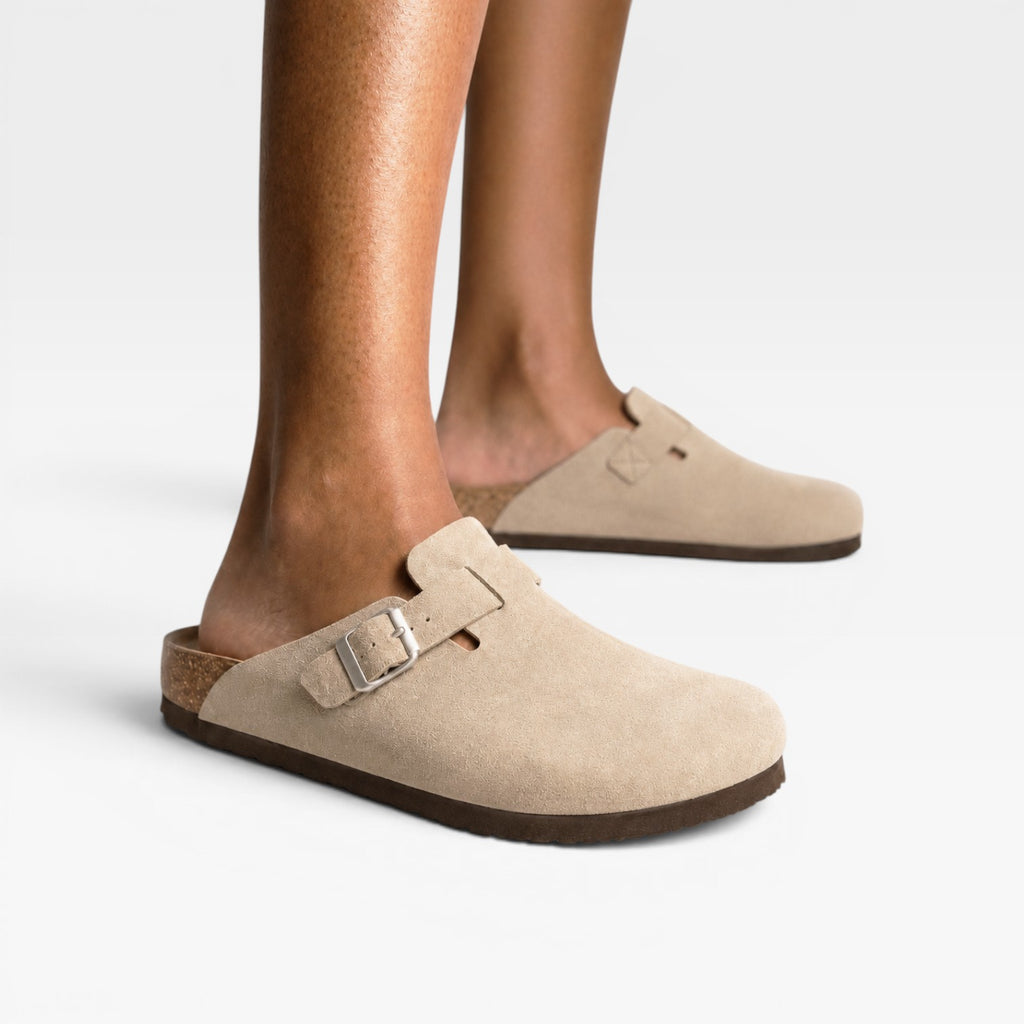 Men's Suede Cork Clogs – Slip On Closed Toe Summer Mules