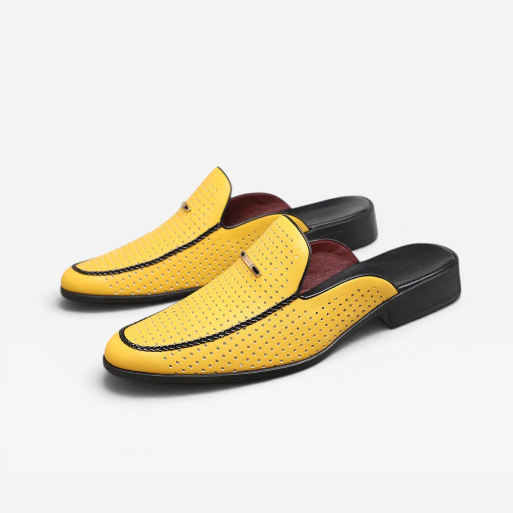 Men's Leather Mules – Backless Slip On Loafers Smart Casual Slides