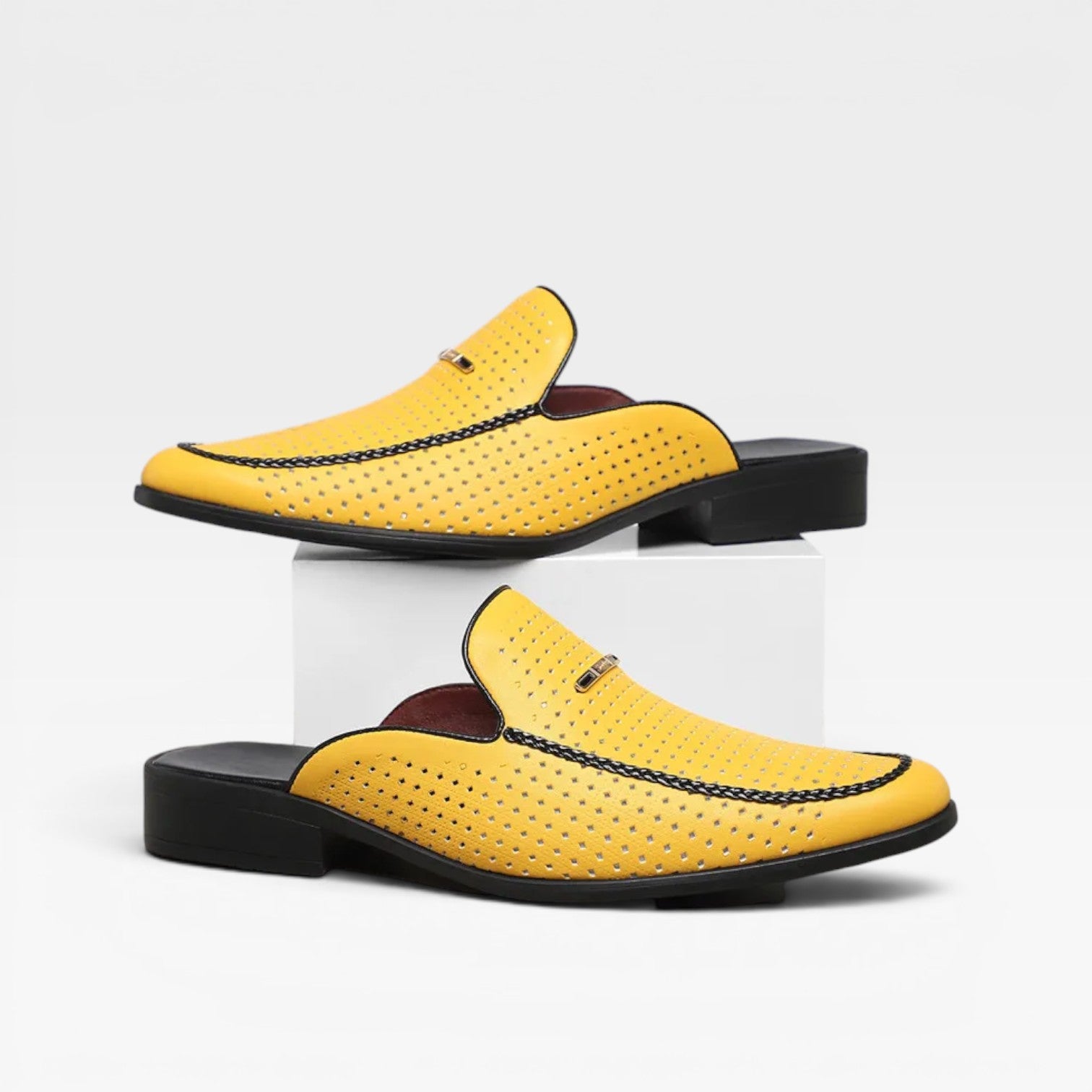 Men's Leather Mules – Backless Slip On Loafers Smart Casual Slides