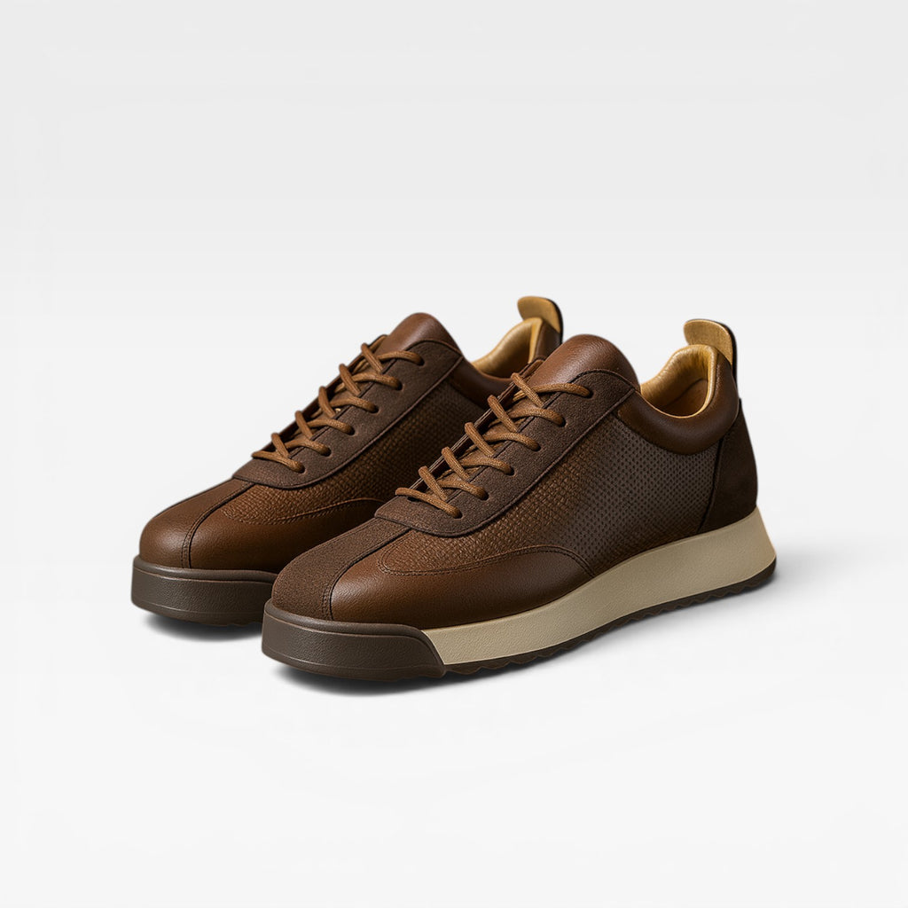 Baskets en cuir de vache pour hommes – Sneakers classiques à lacets décontractées