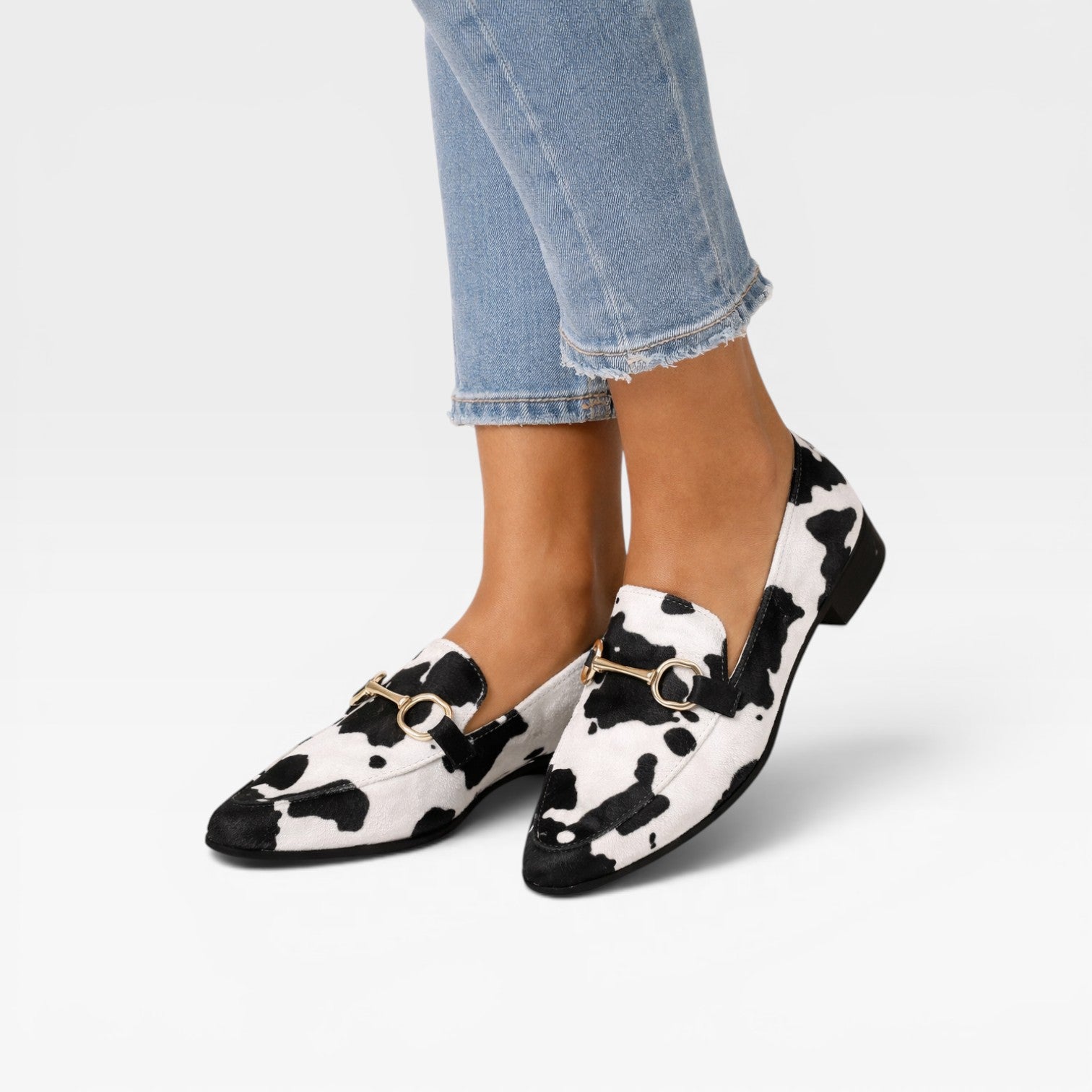 Women's Animal Print Loafers – Elegant Metal Bit Slip On Preppy Shoes