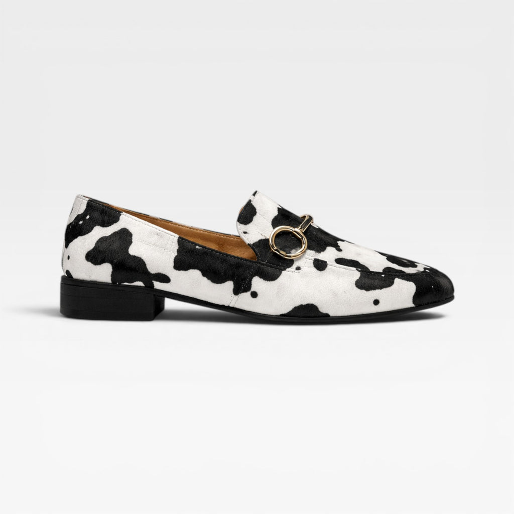 Women's Animal Print Loafers – Elegant Metal Bit Slip On Preppy Shoes
