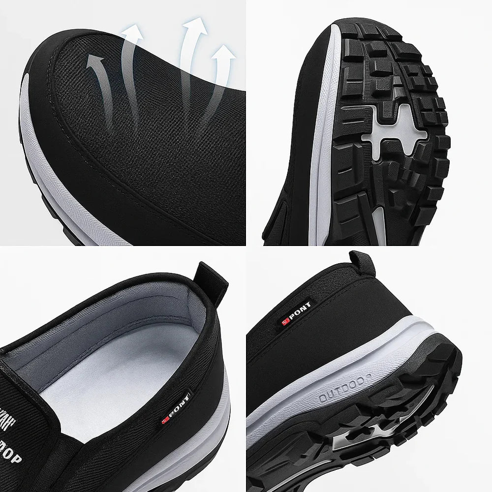 Chaussures de sport outdoor à enfiler pour hommes – Chaussures de marche confortables et rembourrées  