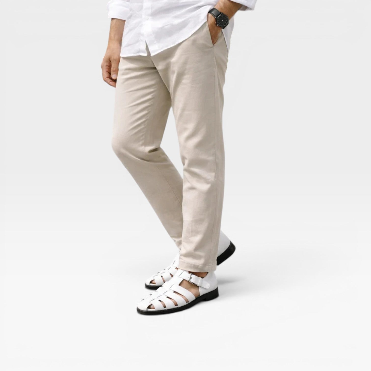 Sandales de pêcheur en cuir pour hommes – Style estival classique à bout fermé  