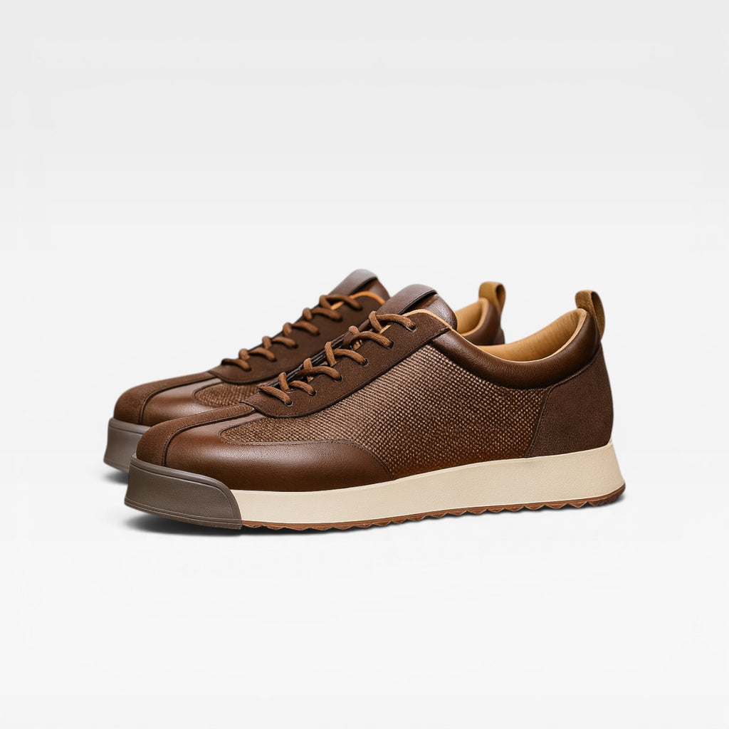 Baskets en cuir de vache pour hommes – Sneakers classiques à lacets décontractées