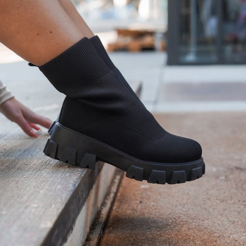 Women's Stretch Knit Sock Ankle Boots 