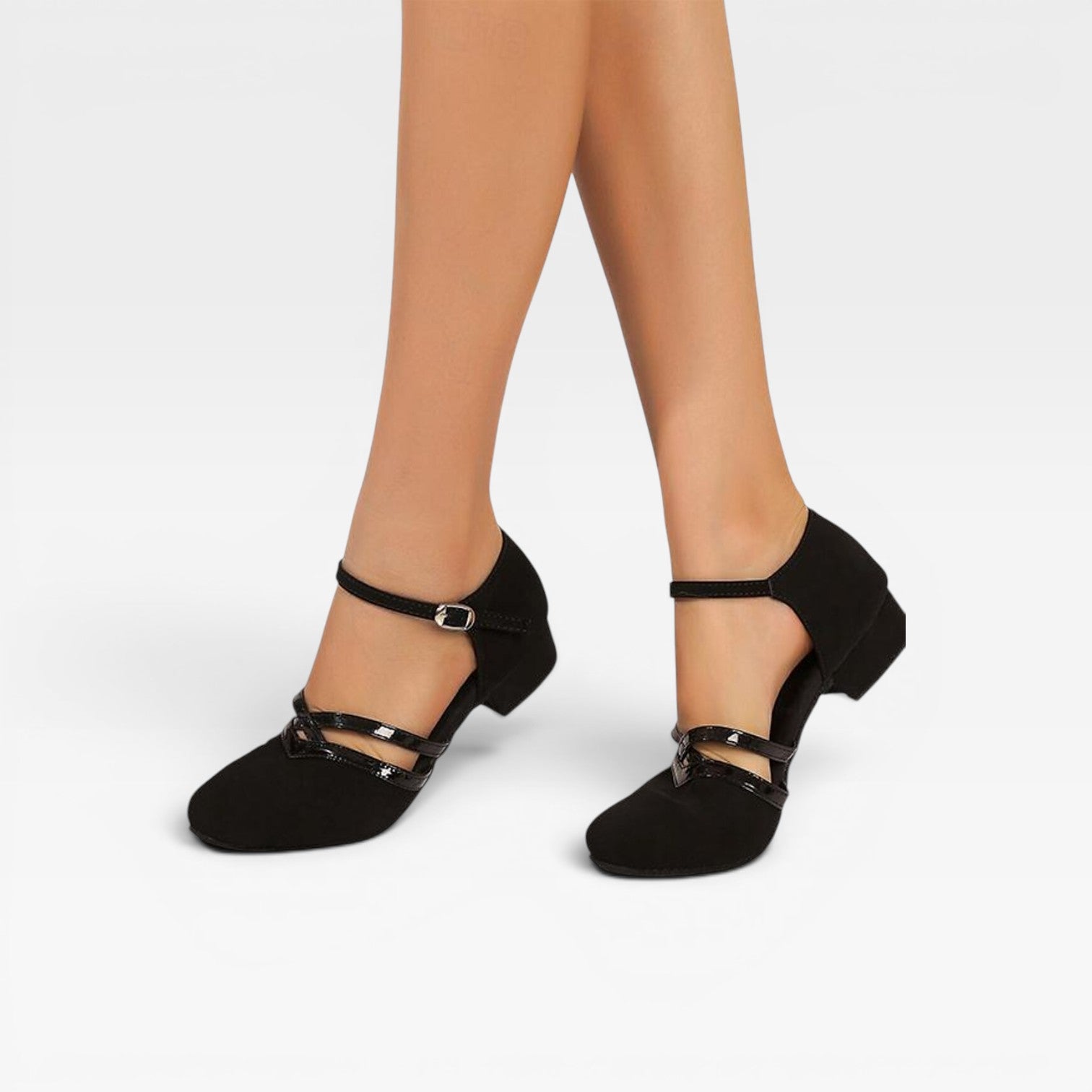 Women’s Strappy Low Heels – Elegant Block Heel Pumps