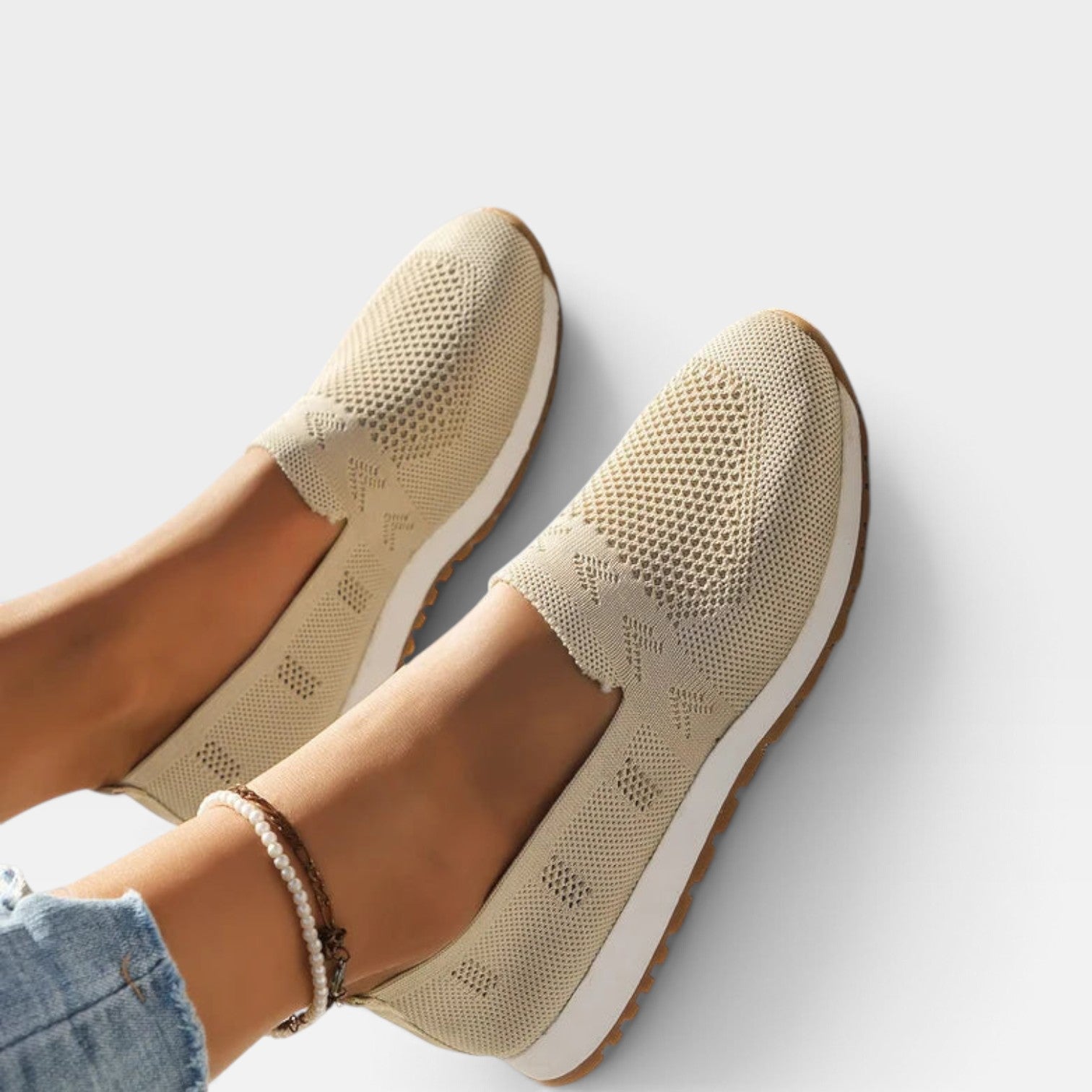 Women's Breathable Knit Trainers – Lightweight Slip On Sneakers