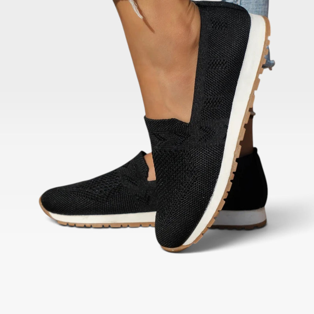 Women's Breathable Knit Trainers – Lightweight Slip On Sneakers