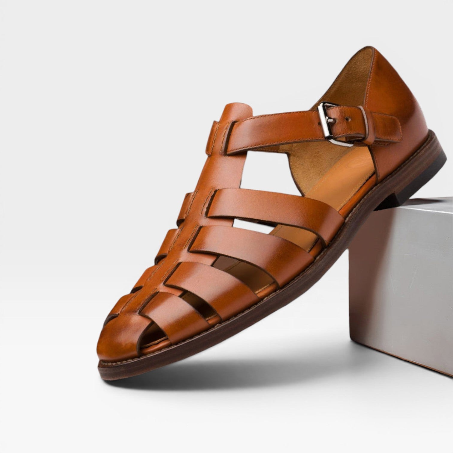 Sandales de pêcheur en cuir pour hommes – Style estival classique à bout fermé  