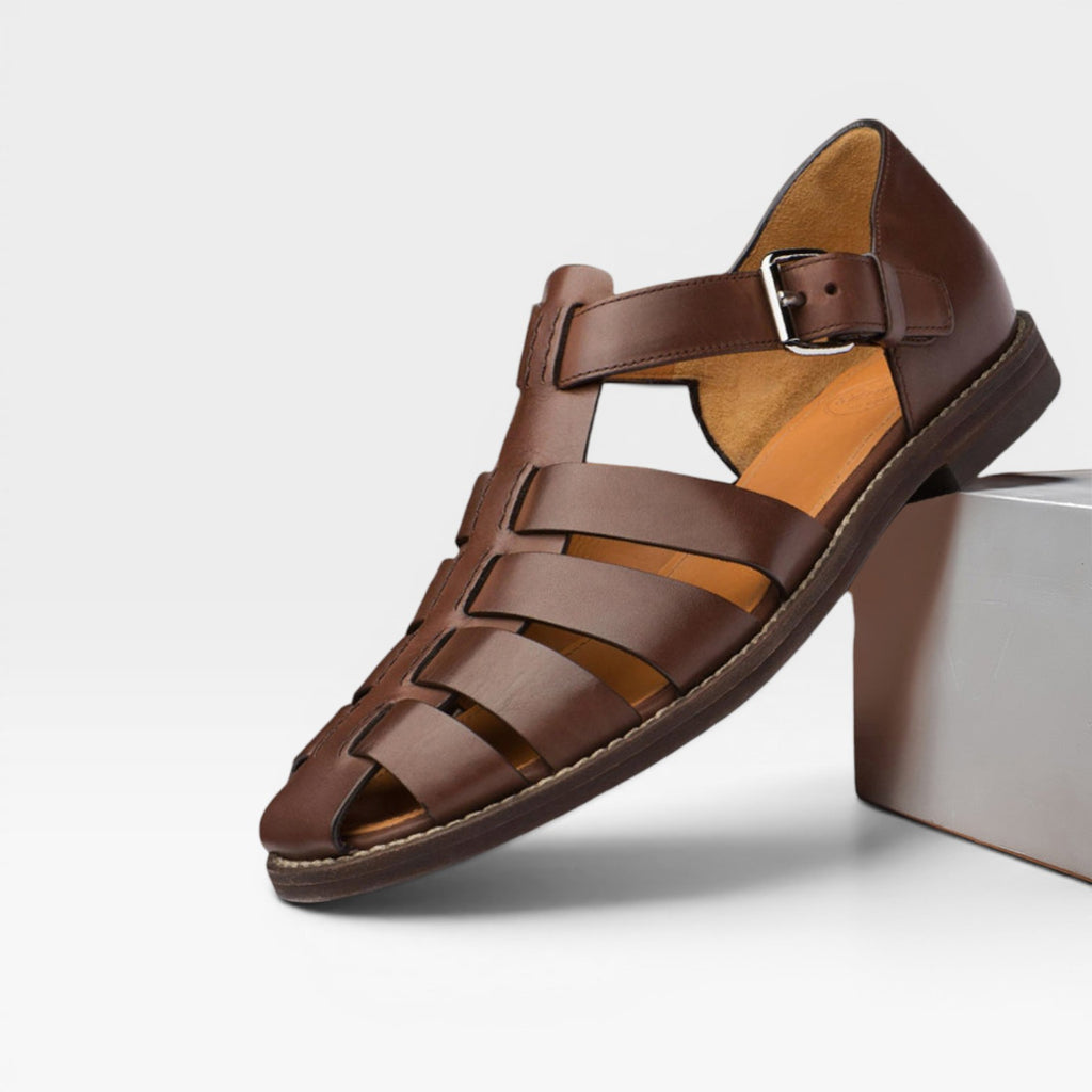 Sandales de pêcheur en cuir pour hommes – Style estival classique à bout fermé  